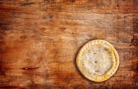 meat pie on the table,top viewの写真素材