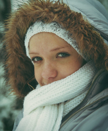 winter portrait of the girl
