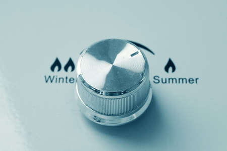 gas and water heater controls closeupの写真素材