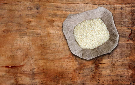 rice closeup in the decorative plateの写真素材