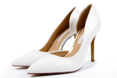 female elegant shoes on whiteの写真素材
