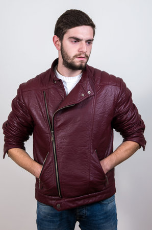 handsome fashion man with beardの写真素材