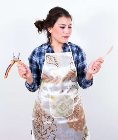 desperate housewife with the toolsの写真素材