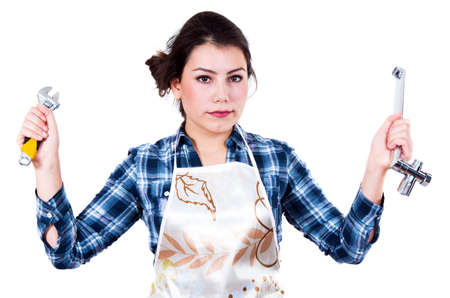 desperate housewife with the toolsの写真素材