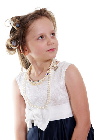 pretty girl portrait,retro styleの写真素材