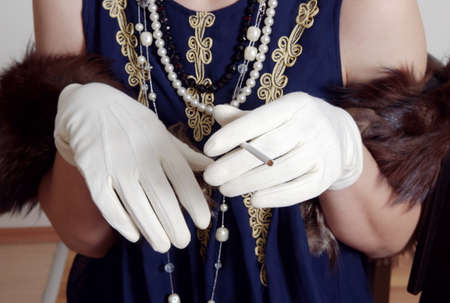 retro woman fashion closeup..の写真素材