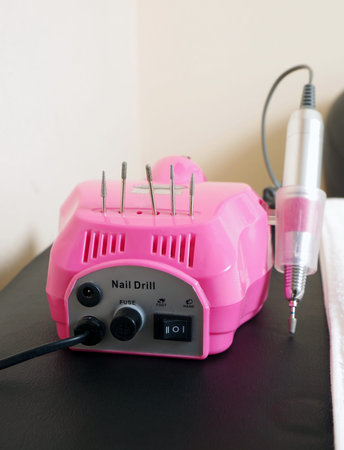 nail drill machine closeup in salon