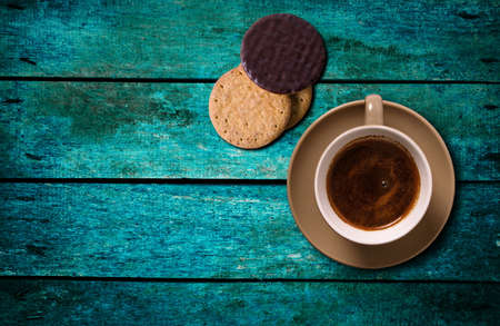 coffee cup on the tableの写真素材