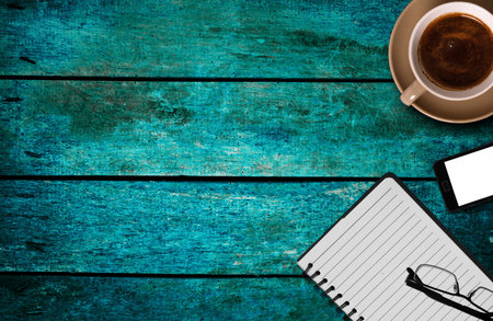 coffee cup on the tableの写真素材