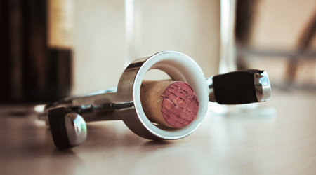 wine bootle cork opener closeup