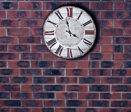 old retro clock on the wallの写真素材