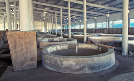 fish farm interior,empty fish tanksのeditorial素材