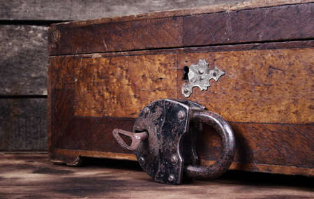 vintage box chest closeupの写真素材