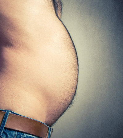 big male stomach closeup