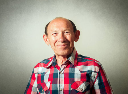 portrait of the funny senior manの写真素材