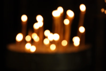 abstract candles background  in the church