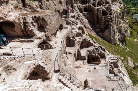 Vardzia cave city complex in Georgiaの写真素材