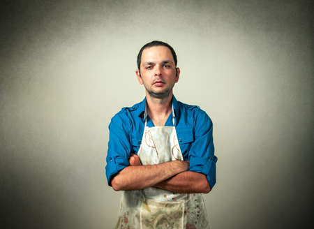 man portrait with the chef uniformの写真素材
