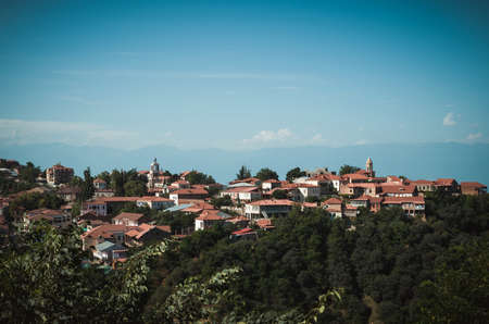 view of the town of Signagi in Georgiaの写真素材