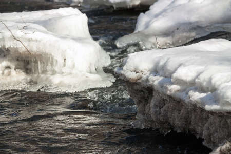 Winter creek closeupの写真素材