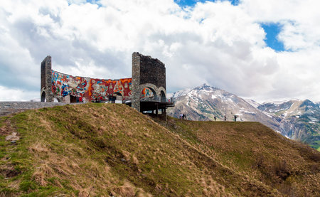Arch of friendship in Gudauri region, Georgiaの写真素材