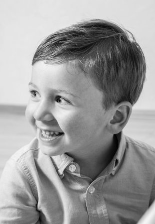 Funny little boy portrait