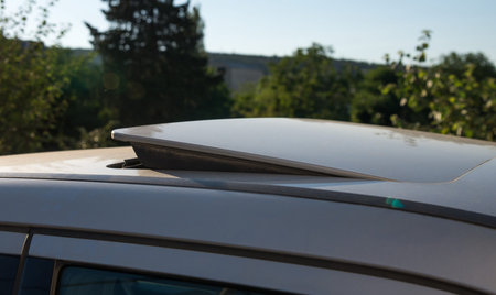 Closeup of the car sun roofの写真素材