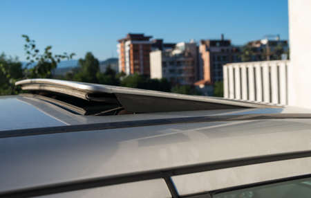 Closeup of the car sun roofの写真素材