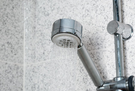Home shower closeup