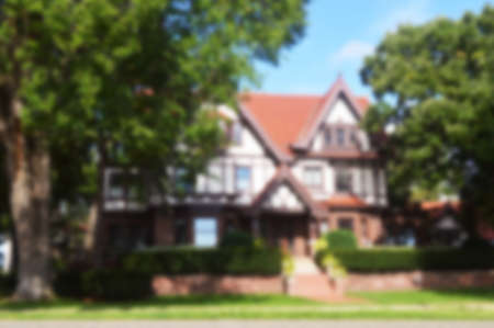 Blurred unfocused picture of houseの写真素材