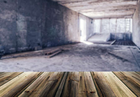 Blurred unfocused picture of warehouse interiorの写真素材