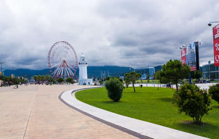 BATUMI, GEORGIA - September 1, 2017: Miracle Park in Batumi. Batumi is a very popular destination on Black Seaのeditorial素材