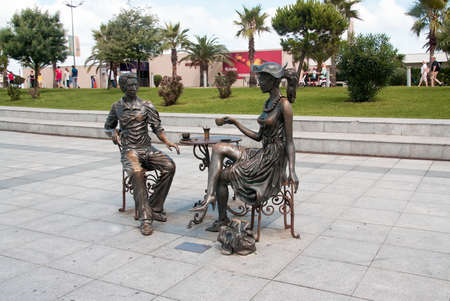 BATUMI, GEORGIA - September 1, 2017:  'Me, You and Batumi' sculpture on Batumi boulevardのeditorial素材