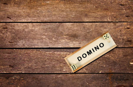 Domino box on the tableの写真素材