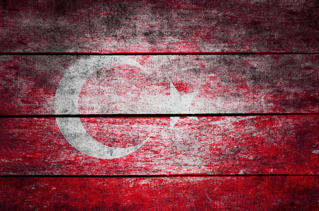 wooden texture surface with old painted flag