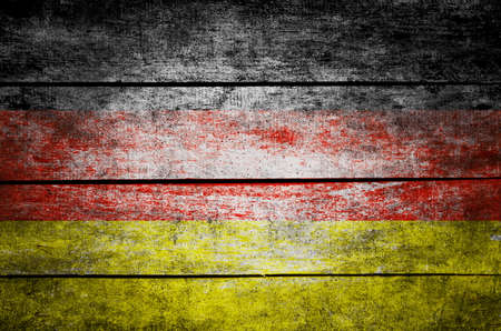 wooden texture surface with old painted flagの写真素材