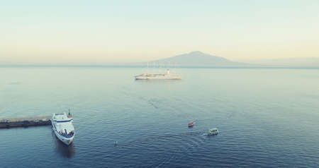 Cruise ships in the seaの写真素材