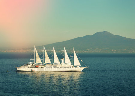 Cruise ship in the seaの写真素材