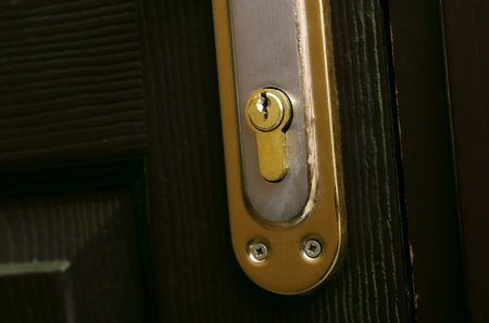 Closeup of the door lockの写真素材