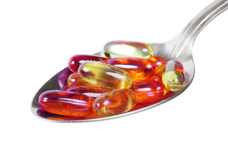 Medicine pills on the spoonの写真素材