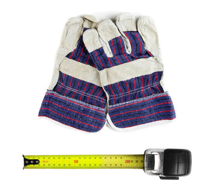 Industrial work gloves closeupの写真素材