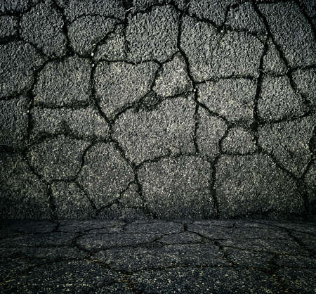 Dark wall with the cracks, Droughtの写真素材