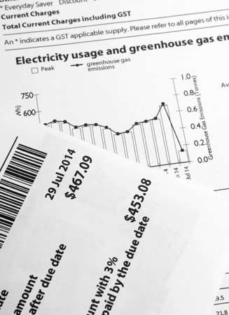 Electricity paper bill closeupの写真素材