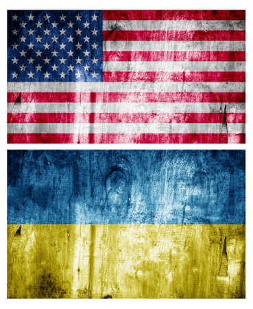 Two flags wooden textured. Relationsの写真素材