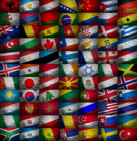 Various country flags collectionの写真素材
