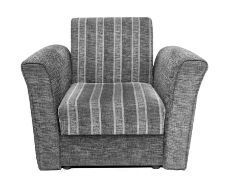 Vintage soft armchair isolated on whiteの写真素材