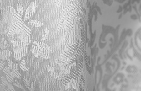 Abstract white fabric material closeupの写真素材