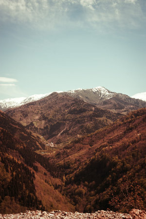Landscape in the mountains, Ajara, Georgia.Caucasusの写真素材
