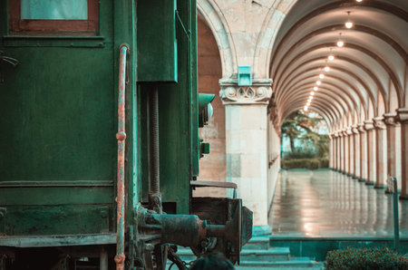 Retro train on the station