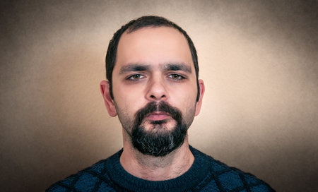 Portrait of the bearded manの写真素材